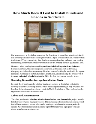 How Much Does It Cost to Install Blinds and Shades in Scottsdale