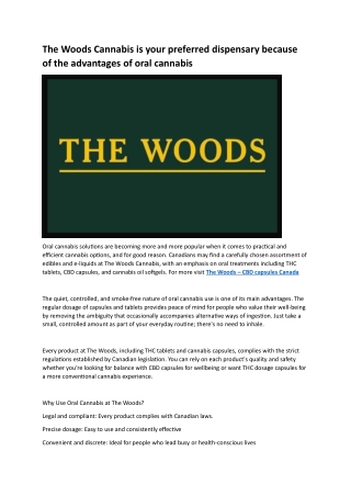 The Woods – cannabis tablets for wellness