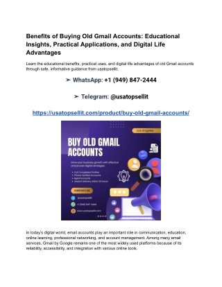 Benefits of Buying Old Gmail Accounts_ Educational Insights, Practical Applications, and Digital Life Advantages