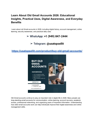 Learn About Old Gmail Accounts 2026_ Educational Insights, Practical Uses, Digital Awareness, and Everyday Benefits