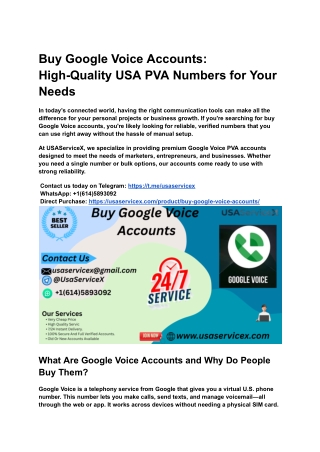 Buy Google Voice Accounts_ High-Quality USA PVA Numbers for Your Needs