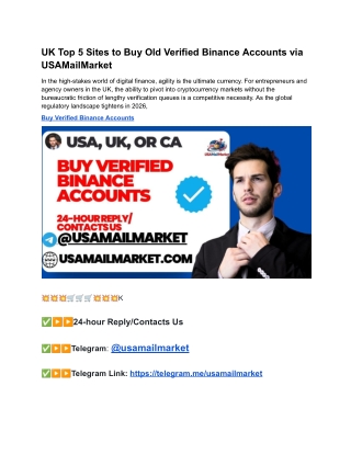 What are the benefits of buying old Verified Binance Accounts (1)