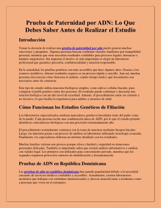 Dónde hacen prueba de ADN en RD | adnlab.com.do