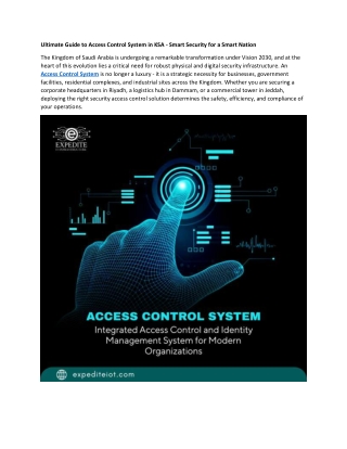 Ultimate Guide to Access Control System in KSA - Smart Security for a Smart Nation