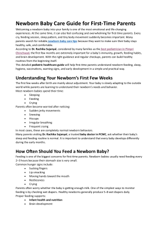 Newborn Care Made Simple: A Helpful Guide for First-Time Parents
