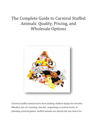 The Complete Guide to Carnival Stuffed Animals: Plush Prize Ideas
