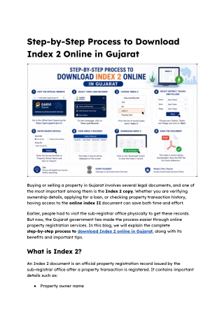 Step-by-Step Process to Download Index 2 Online in Gujarat