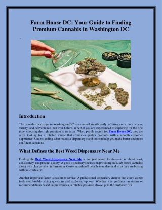 Cannabis Store Premium Products | Farm House DC