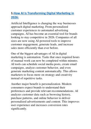 How AI Is Transforming Digital Marketing in 2026