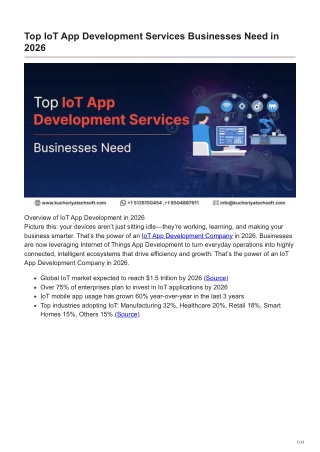 Top IoT App Development Services Businesses Need in 2026