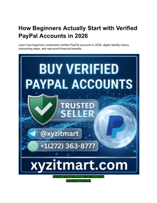 How Beginners Actually Start with Verified PayPal Accounts in 2026