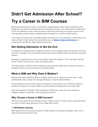 Didn’t Get Admission After School_ Try a Career in BIM Courses