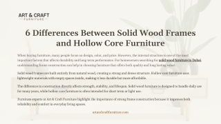 6 Differences Between Solid Wood Frames and Hollow Core Furniture