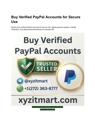 Buy Verified PayPal Accounts for Secure Use