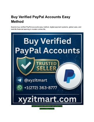 Buy Verified PayPal Accounts Easy Method