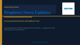 Prophecy News Updates that Connect World Events with Biblical Truth