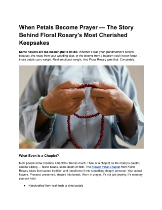 When Petals Become Prayer — The Story Behind Floral Rosary's Most Cherished Keepsakes