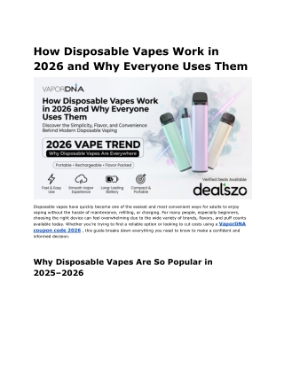 How Disposable Vapes Work in 2026 and Why Everyone Uses Them