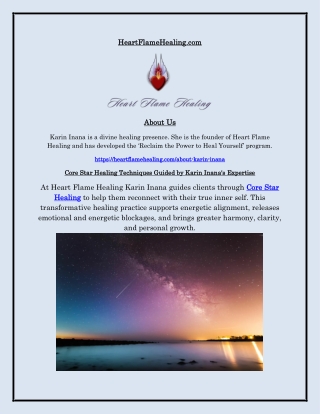 Core Star Healing for Energy Renewal and Balance by Karin Inana