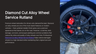 Diamond Cut Alloy Wheel Service Rutland for Premium Wheel Restoration