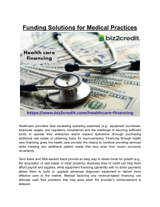Funding Solutions for Medical Practices