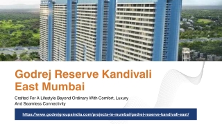 Explore Godrej Reserve Kandivali East Mumbai - Modern Living