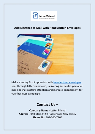 Add Elegance to Mail with Handwritten Envelopes
