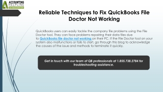 Quick Fixes for QuickBooks File Doctor Not Working Issue