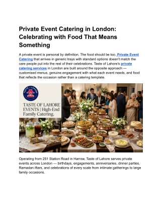 Private Event Catering in London_ Celebrating with Food That Means Something