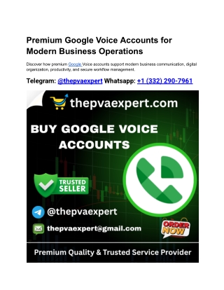 Which Buy Google Voice Accounts Are Best for Long-Term Use_