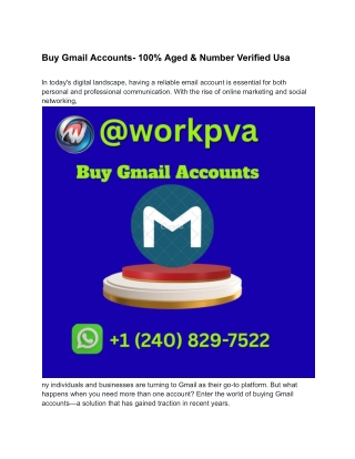 Buy Gmail Accounts- 100_ Aged & Number Verified Usa