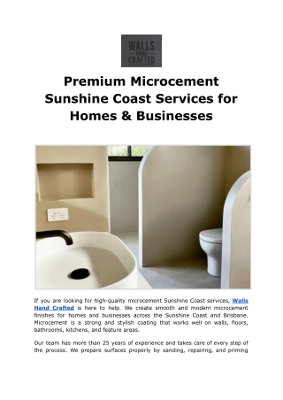 Premium Microcement Sunshine Coast Services for Homes & Businesses