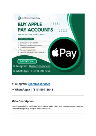 Why Apple Pay Is Not a Buyable Account