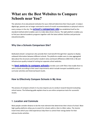 What are the Best Websites to Compare Schools near You