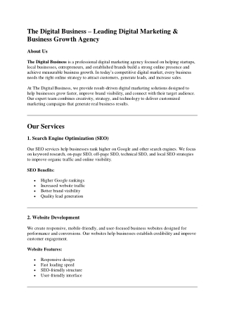 The Digital Business