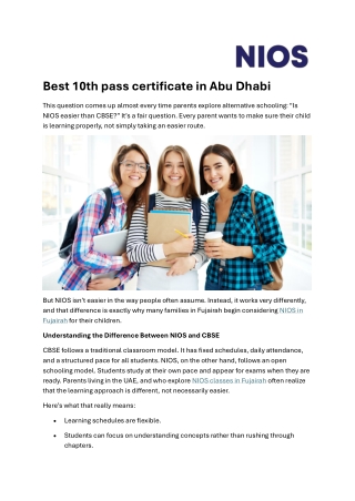 Best 10th pass certificate in Abu Dhabi