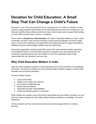 Donation for Child Education_ A Small Step That Can Change a Child’s Future