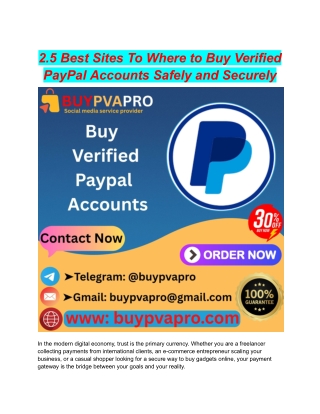2.5 Best Sites To Where to Buy Verified PayPal Accounts Safely and Securely
