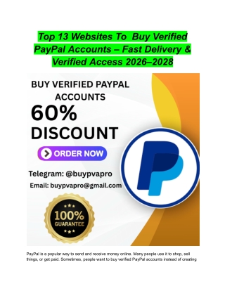 Top 13 Websites To  Buy Verified PayPal Accounts – Fast Delivery & Verified Access 2026–2028