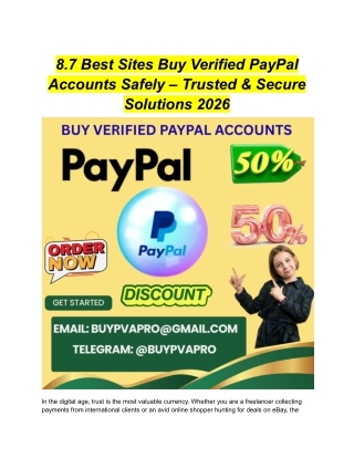 8.7 Best Sites Buy Verified PayPal Accounts Safely – Trusted & Secure Solutions 2026