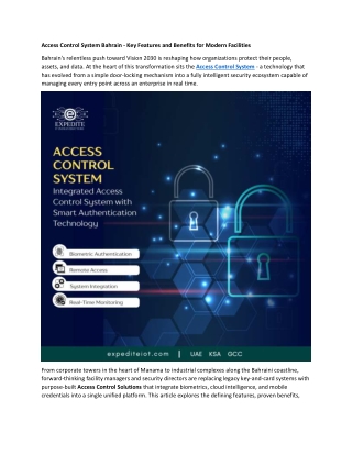 Access Control System Bahrain - Key Features and Benefits for Modern Facilities