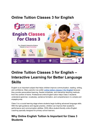 Online Tuition Classes 3 for English