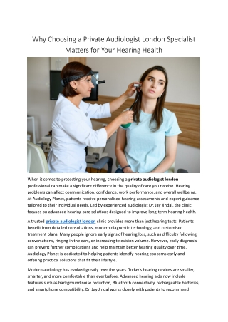 private audiologist london