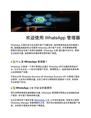 WhatsApp 主管