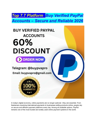 Top 7.7 Platform  Buy Verified PayPal Accounts – Secure and Reliable 2026