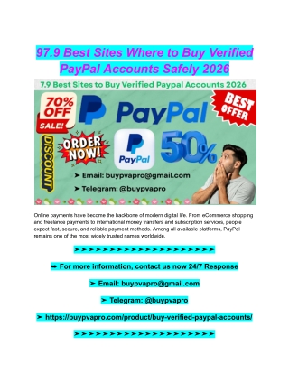 97.9 Best Sites Where to Buy Verified PayPal Accounts Safely 2026