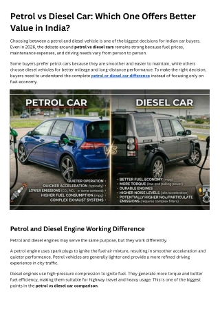 Petrol vs Diesel Car: Which Is Better for Mileage, Performance & Savings?