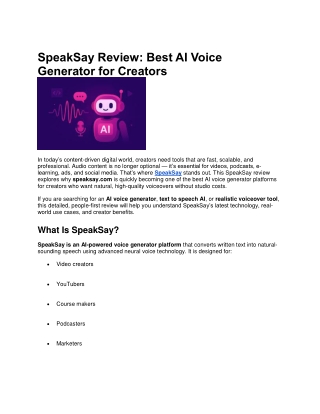 SpeakSay Review
