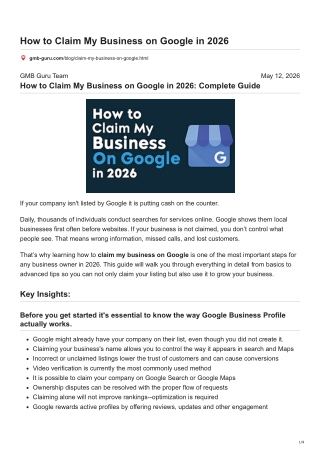 How to Claim My Business on Google in 2026