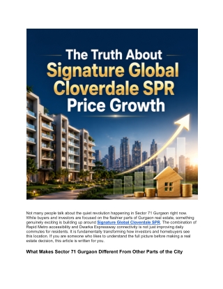The Truth About Signature Global Cloverdale SPR Price Growth